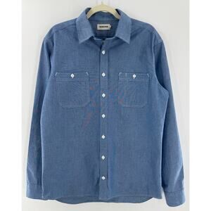 Taylor Stitch Blue Chambray Utility Shirt Huckberry Button Down Size 42 / L